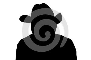 Cowboy silhouette with clipping path
