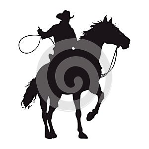 cowboy silhouette in horse mammal
