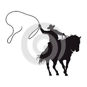 cowboy silhouette in horse riding