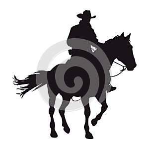 cowboy silhouette in horse stallion