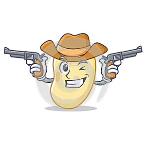 Cowboy soy bean character cartoon