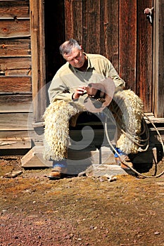 Cowboy on Stoop