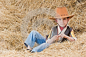 Cowboy on straw