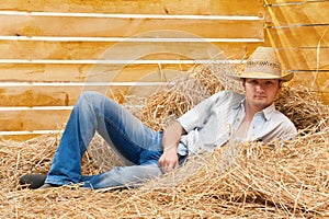 Cowboy on straw