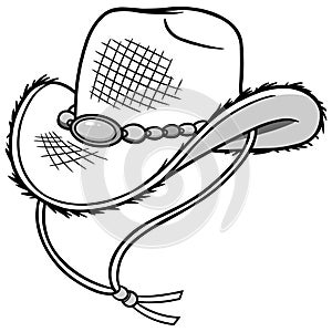 Cowboy Straw Hat Illustration