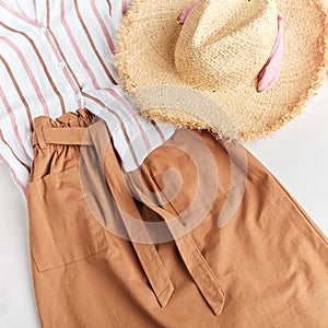 Cowboy style in clothes, country stylish clothes for warm summer days