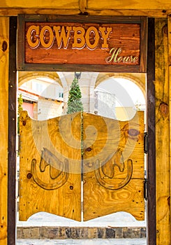 Cowboy style wood door