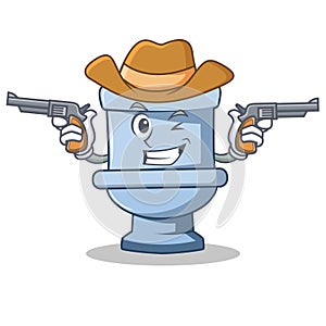 Cowboy toilet character cartoon style