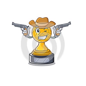 Cowboy volleyball trophy isolated in the character