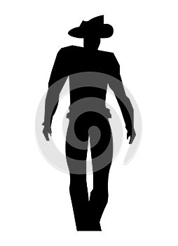 cowboy walking silhouette