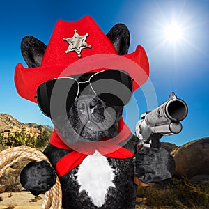 Cowboy western sheriff dog