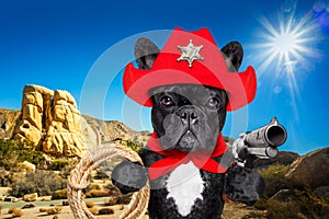 Cowboy western sheriff dog