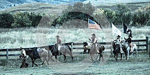 Cowboys and Cowgirls at Annual Custer State Park, South Dakota, Buffalo Roundup