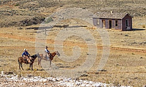 Cowboys near the Hole-in-the-Wall country of Wyoming.