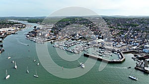 Cowes Marina on the Isle of Wight Aerial View