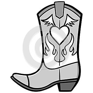 Cowgirl Boot Illustration