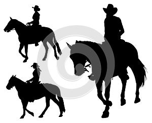 Cowgirl riding horse photo