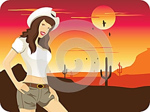 Cowgirl sunset