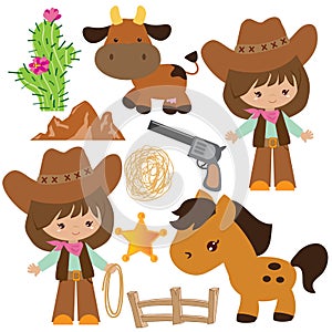 Cowgirl vector illustration