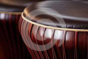 cowhide djembe drum detail shot