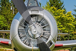 cowling of T28 Trojan military training aircraft