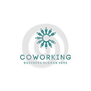 Coworking C Vector Teamwork Logo