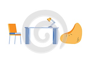 Coworking space in modern studio or comfortable office a vector illustration