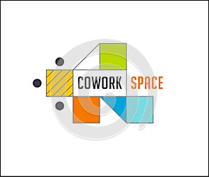Coworking Space, networking zone logo and icon. Vector design
