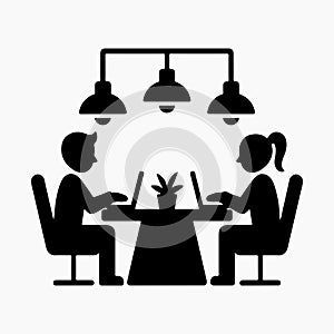 Coworking Space Office Solid Icon Design