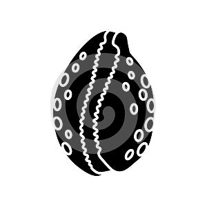 Cowrie shell black glyph icon