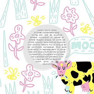 Cows and Milk vector set