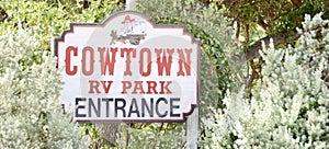 Cowtown RV Park Entrance, Fort Worth, Texas