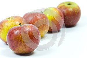 cox's pippin apples on white background