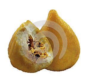 Coxinha, brazilian food, white background