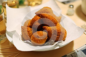 Coxinha de Galinha - Brazilian deep fried chicken croquette snack photo