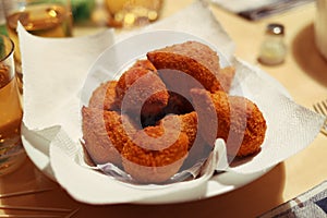 Coxinha de Galinha - Brazilian deep fried chicken croquette snack photo