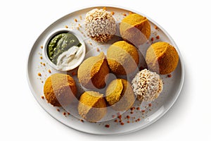 Coxinha: A Delicious Brazilian Street Food. AI Generative.