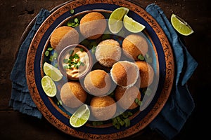 Coxinha: A Delicious Brazilian Street Food. AI Generative.