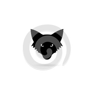 Coyote head icon on a white background