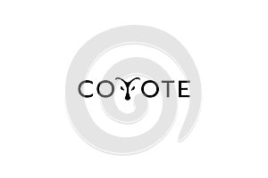 Coyote logo with coyote lettering with coyote face as letter `Y`