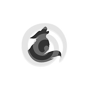 Coyote Logo Template vector icon illustration design. Coyote howling logo design mark. Coyote logo. Coyote icon. photo