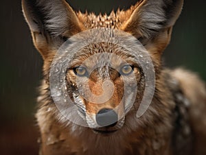 Coyote portrait created with Generative AI technology