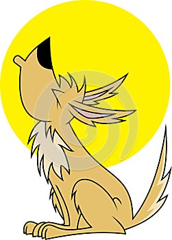 Coyote wolf howling artwork illustration isolated white background