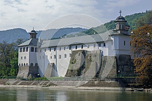 Cozia monastery on the banks of the olt river,romania