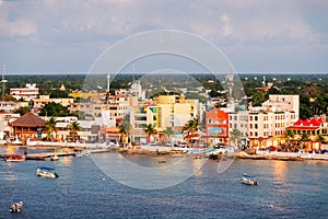 Cozumel, Mexico Coastal Town Skyline photo
