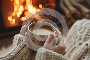 Cozy Afternoon Respite With a Warm Mug by the Hearth