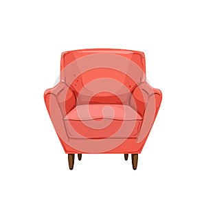 cozy armchair chair cartoon vector illustration