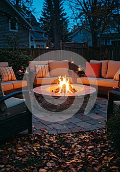 Cozy Autumn Evening by the Fire Pit