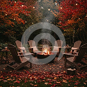 Cozy Autumn Evening by a Fire Pit