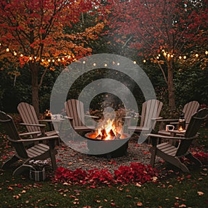 Cozy Autumn Evening Fire Pit Gathering